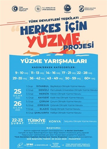 Türk Devletleri Teşkilatı "Herkes İçin Yüzme" Projesi Yüzme Yarışmaları yapılacak